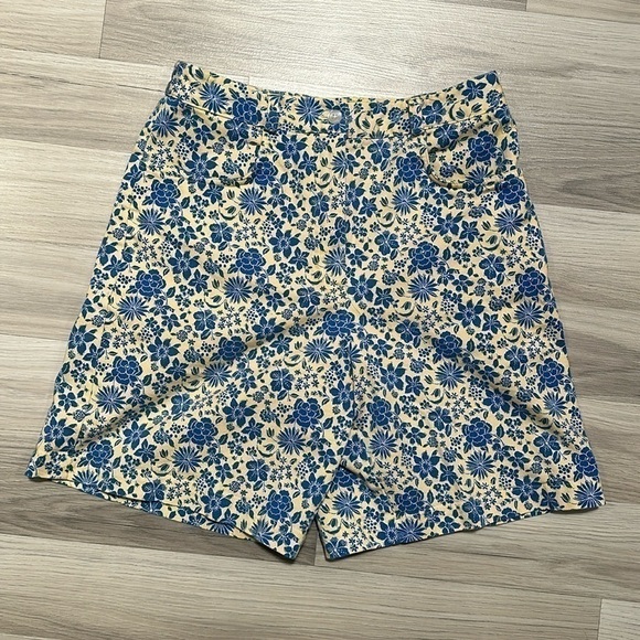 Talbots Pants - TALBOTS Women’s Yellow/Blue Floral Shorts Size 6 NC0045